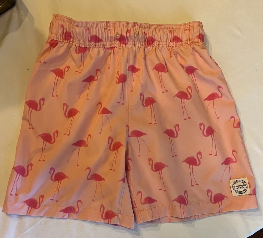 Abercrombie Boys Above the Knee Swim Trunks - Pink Flamingo - Size 9/10